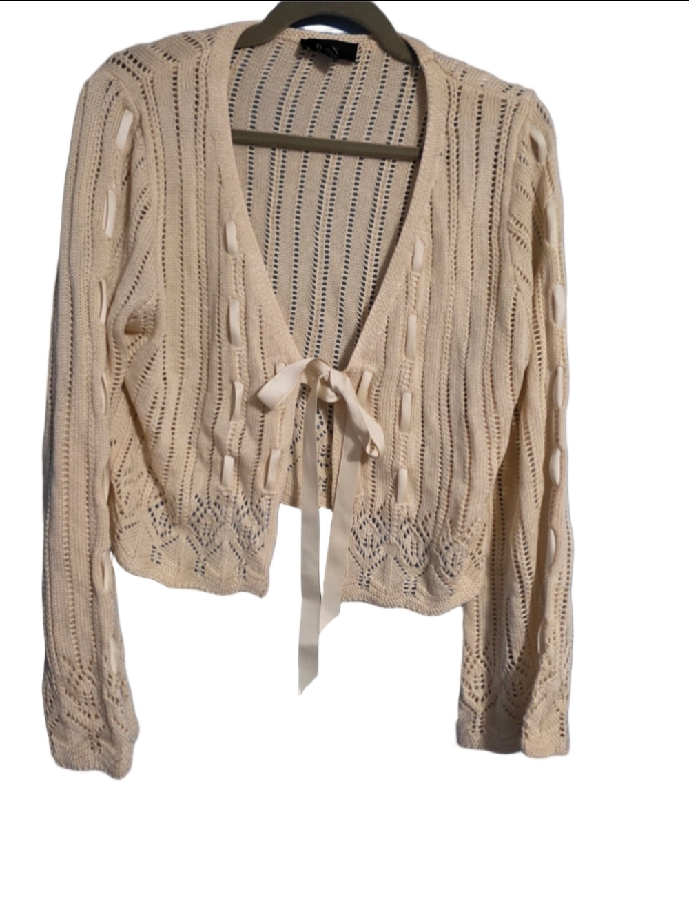 Women's BCX Ivory Open-Front Knit Cardigan Size XL nwt cottagecore trendy boho